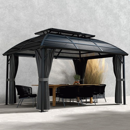 Outsunny 4x3m Black Aluminium Gazebo - Compare Prices & Where To Buy ...