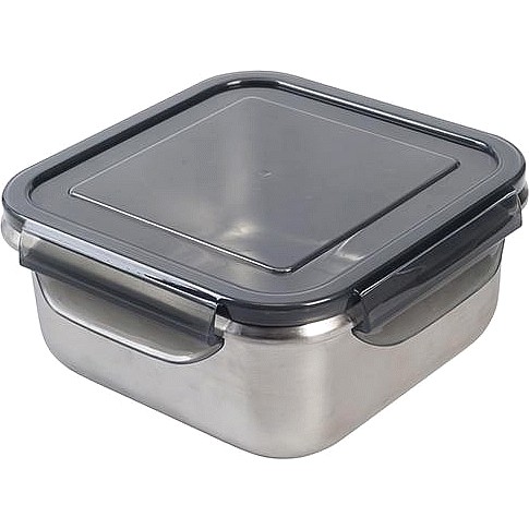 Sainsbury's Home Food Container Square Stainless Steel (1.7ltr ...