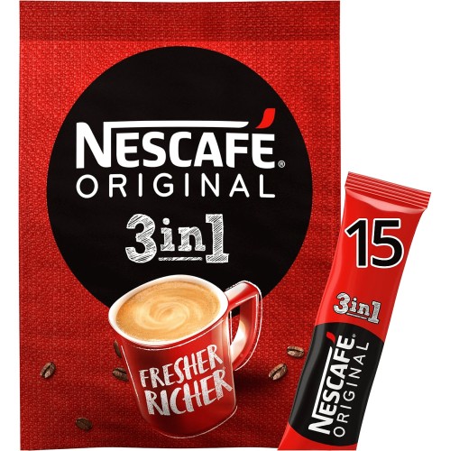 Nescafe Original 3 in 1 Instant Coffee Sticks 16 x 17g