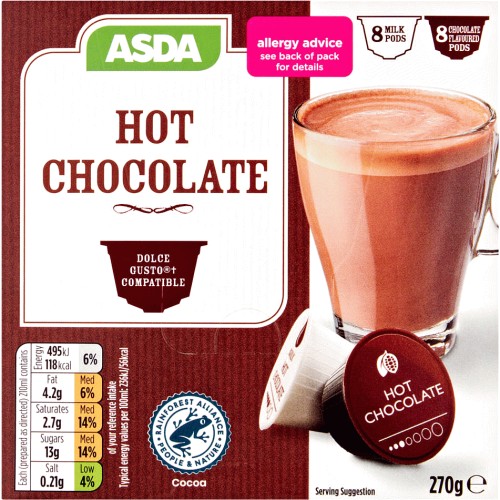 Nescafe Dolce Gusto Nesquik Hot Chocolate Capsules, 16 Pods, 16 Drinks