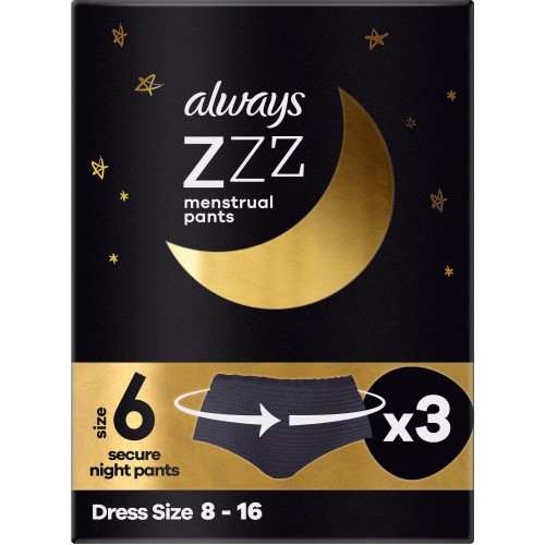 Always Ultra Zzz Overnight Disposable Period Underwear Pants (3) - Compare  Prices & Where To Buy 
