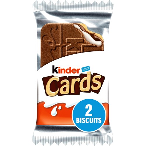 Kinder Cards Biscuit Wafers 8 X 12.8G( 2 biscuits = 1 Portion (25.6g)) 