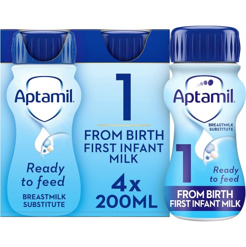 Aptamil 1 First Baby Milk Formula Multipack From Birth (4 x 200ml) -  Compare Prices & Where To Buy 