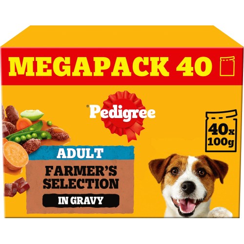 Pedigree Mixed Variety Wet Dog Food Pouches in Jelly Mega Pack 40