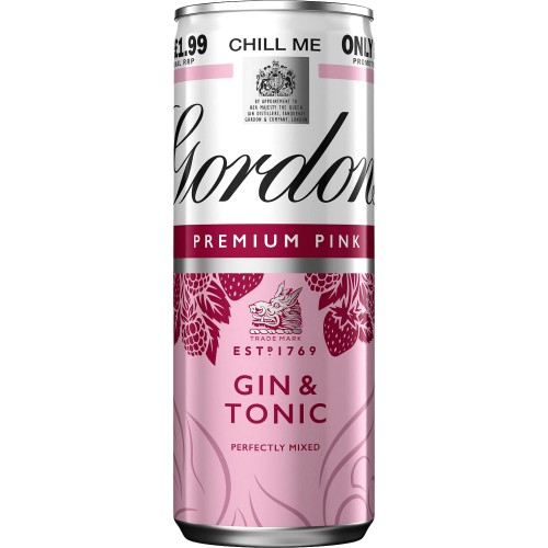 Gordon's Premium Pink Gin & Tonic Ready to Drink Premix Can PMP