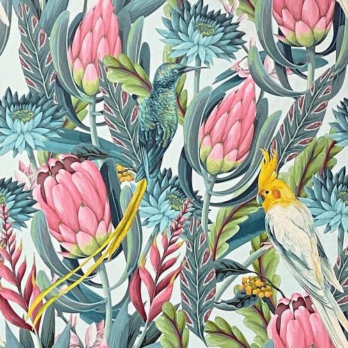 Arthouse Arthouse Tapestry Floral Textured Botanical Teal Pink Wallpaper