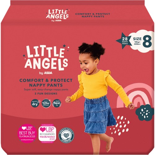 ASDA Little Angels Size 7 Nappy Pants 30 Pack : : Baby