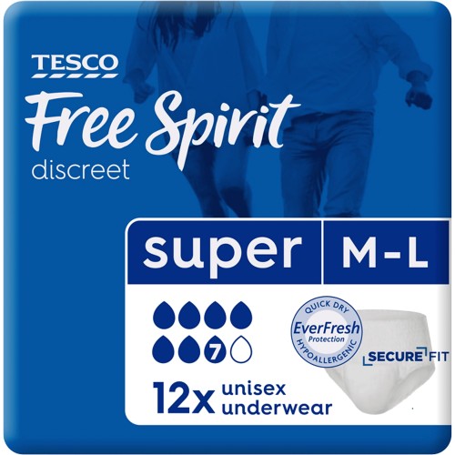 Tesco Free Spirit Super Underwear Large Xl (12) - Compare Prices & Where To  Buy 