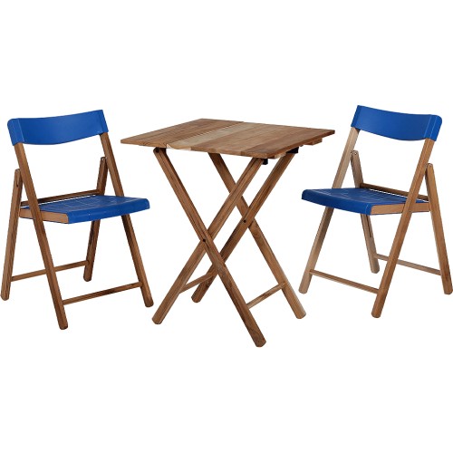 Tramontina Folding Table and 2 x Chairs 3-Pcs Wooden Garden Furniture ...