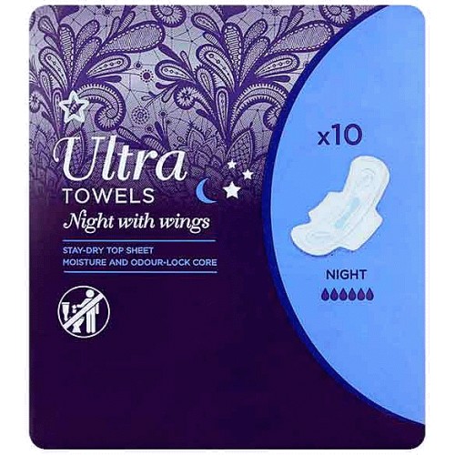 Always Maxi Profresh Night Sanitary Towels Without Wings x9