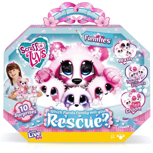 Scruff A Luvs 30110 Little Live Rescue Pet Surprise Soft Toy Panda Families Compare Prices Where To Buy Trolley